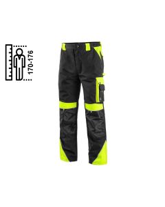 Spodnie do pasa CXS Sirius Brighton 170-176 cm czarno-żółte