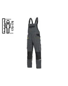 Ogrodniczki CXS Stretch 170-176 cm grafitowo-czarne
