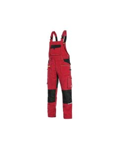 Ogrodniczki CXS Stretch czerwono-czarne
